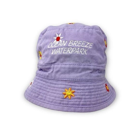JHats Purple Flower Sun Bucket Hat Cap Child Size Vintage Ocean Breeze Waterpark - Picture 2 of 10